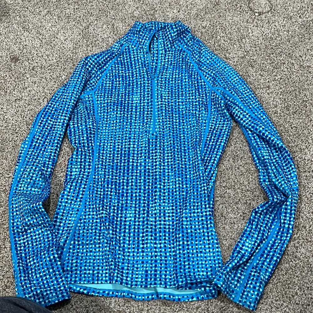 blue under armour fitted cold gear zip up